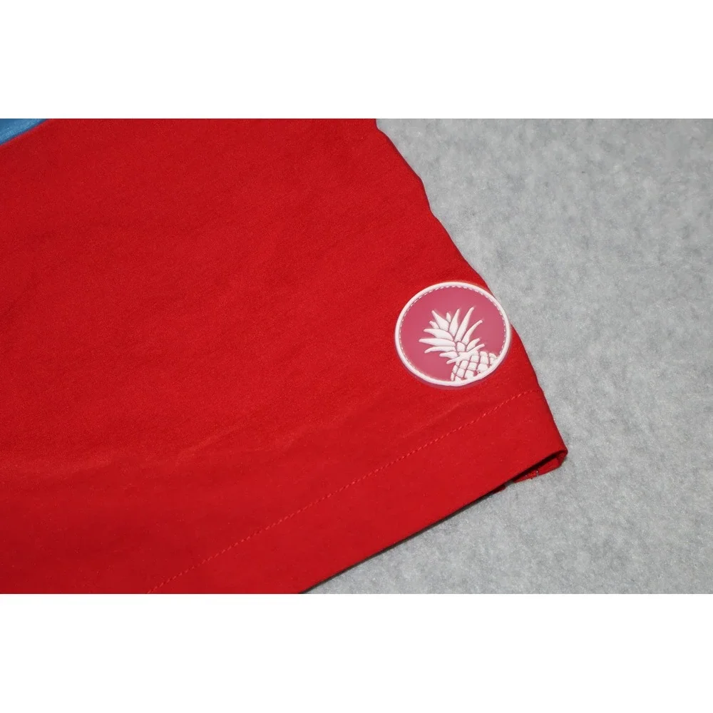 Chubbies Swim Trunks Mens XL Blue Red Colorblock Pineapple Logo Shorts **